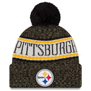 New Era Pittsburgh Steelers Black 2018 NFL Sideline Cold Weather Official Sport Knit Hat